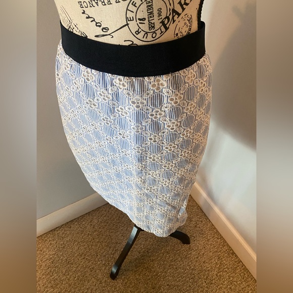 Ann Taylor patterned seersucker skirt, sz 6P - Picture 3 of 4